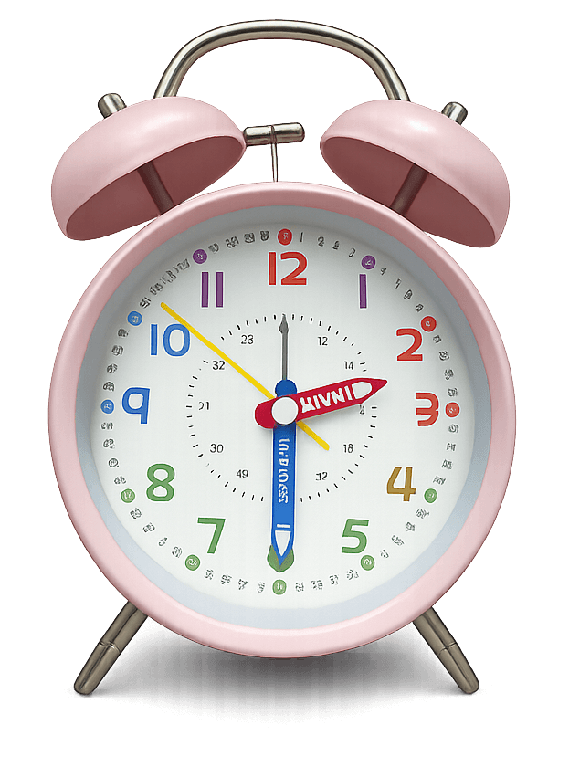 Bell Alarm Pink and White Colours Clock (TC-238)