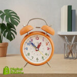 Premium Twin Bell Metal Alarm Clock - Orange - Image 2