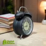 Classic Twin Bell Alarm Clock - Black Color - Image 2