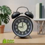 Classic Twin Bell Alarm Clock - Black Color - Image 3