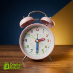Twin Bell Alarm Clock - Pink and White Colours - Image 2