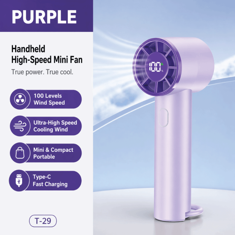Handheld Fan T-29 Mini Fan Purple