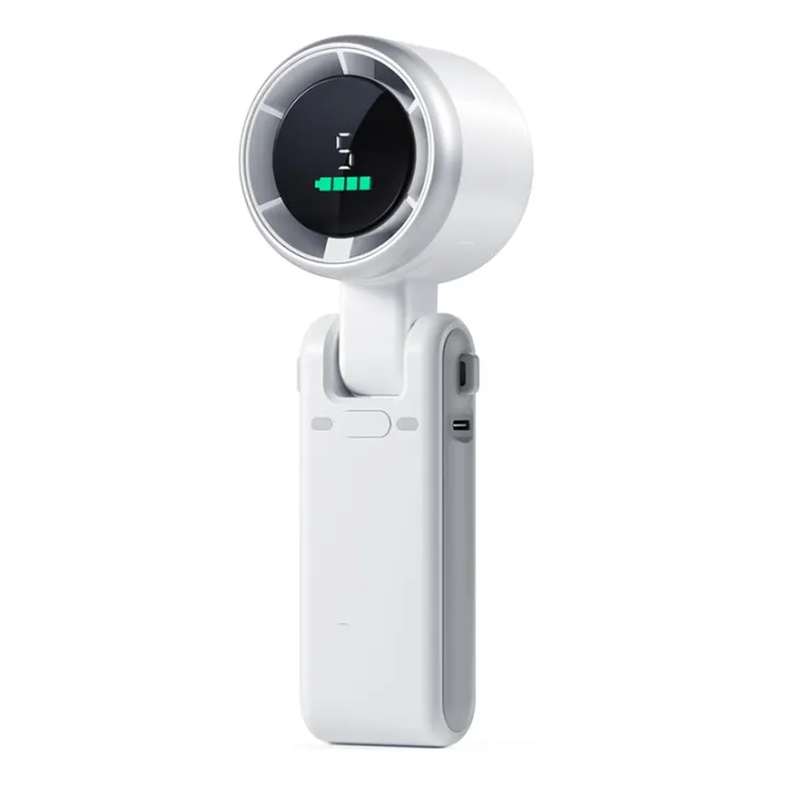 Portable Handheld Turbo Fan - 5 Gear Wind Speed with Digital Display white color